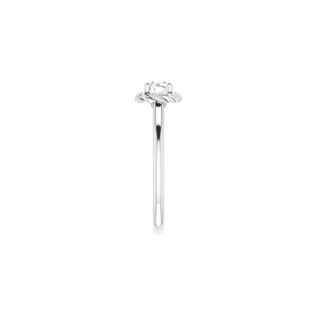 Round Halo-Style Rope Engagement Ring Semi-Mount - gallery - Series 123183