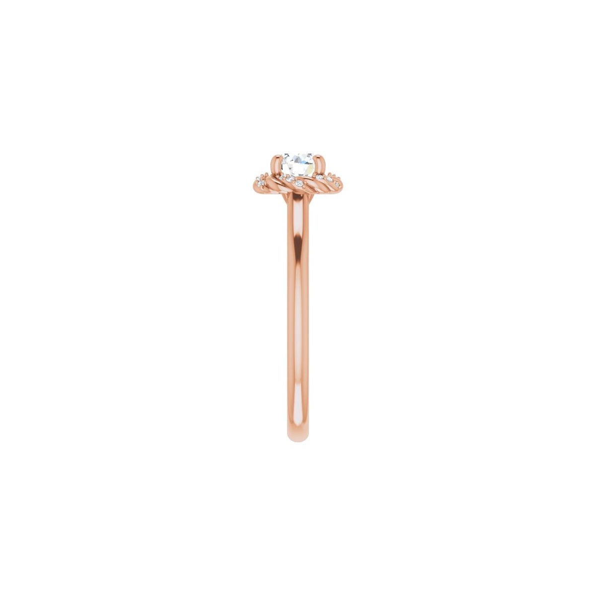 Round Halo-Style Rope Engagement Ring Semi-Mount - gallery - Series 123183