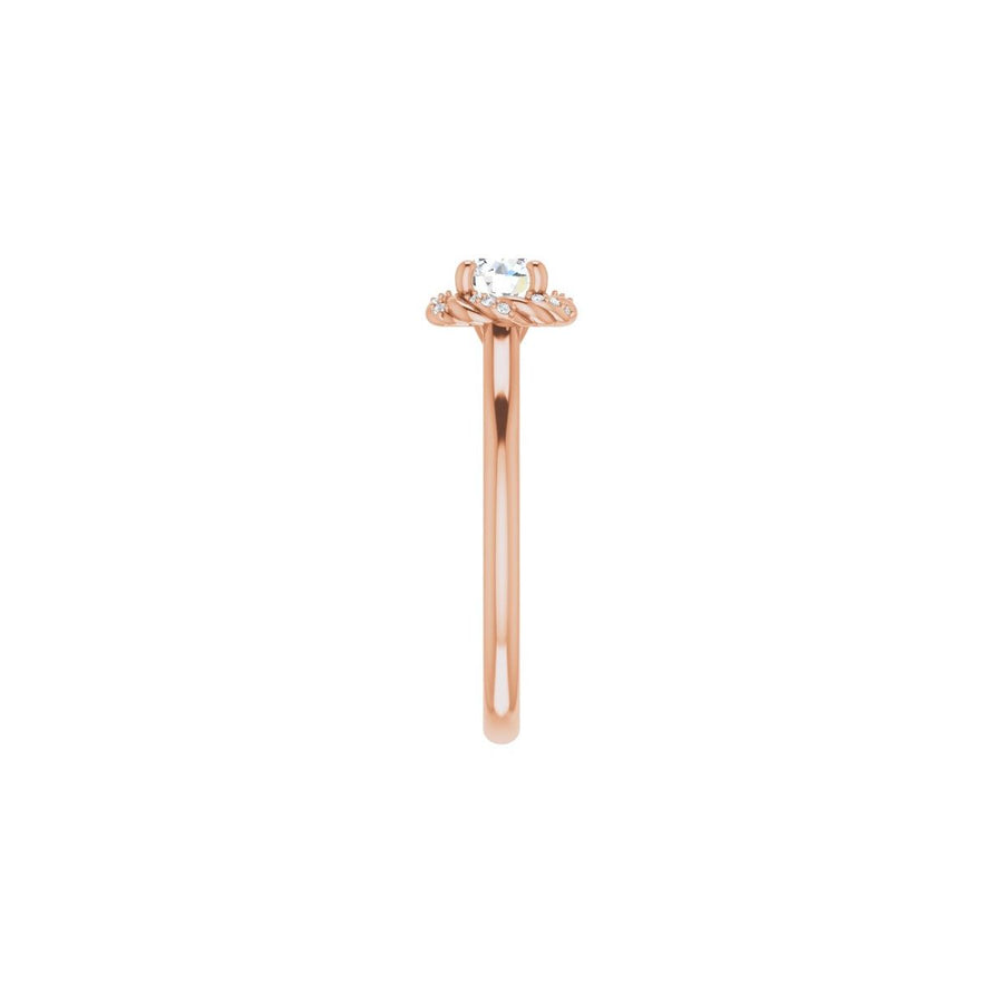 Round Halo-Style Rope Engagement Ring Semi-Mount - gallery - Series 123183