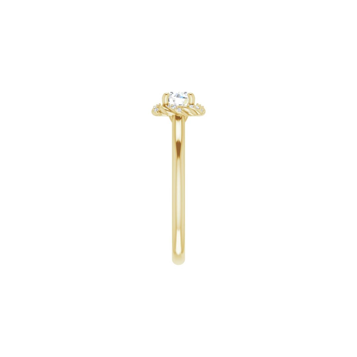 Round Halo-Style Rope Engagement Ring Semi-Mount - gallery - Series 123183