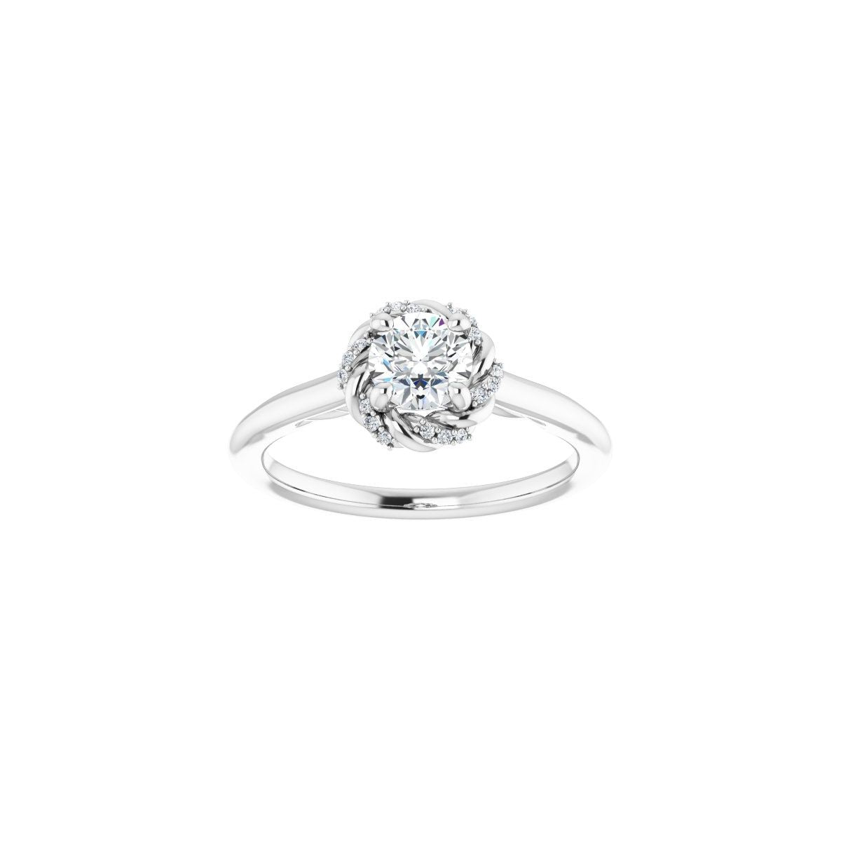 Round Halo-Style Rope Engagement Ring Semi-Mount - gallery - Series 123183