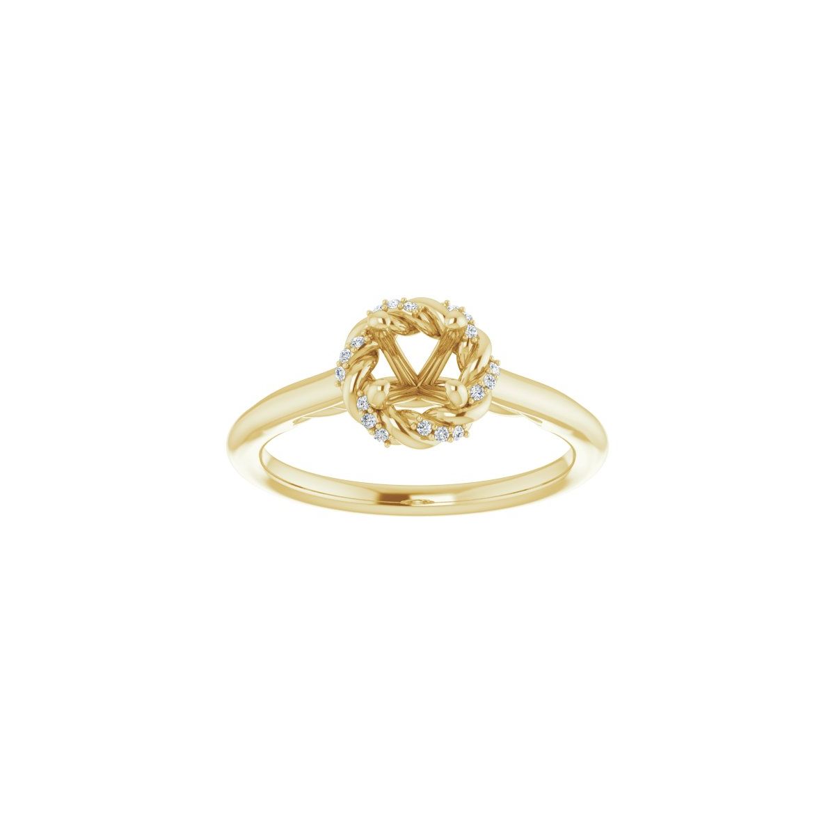 Round Halo-Style Rope Engagement Ring Semi-Mount - gallery - Series 123183