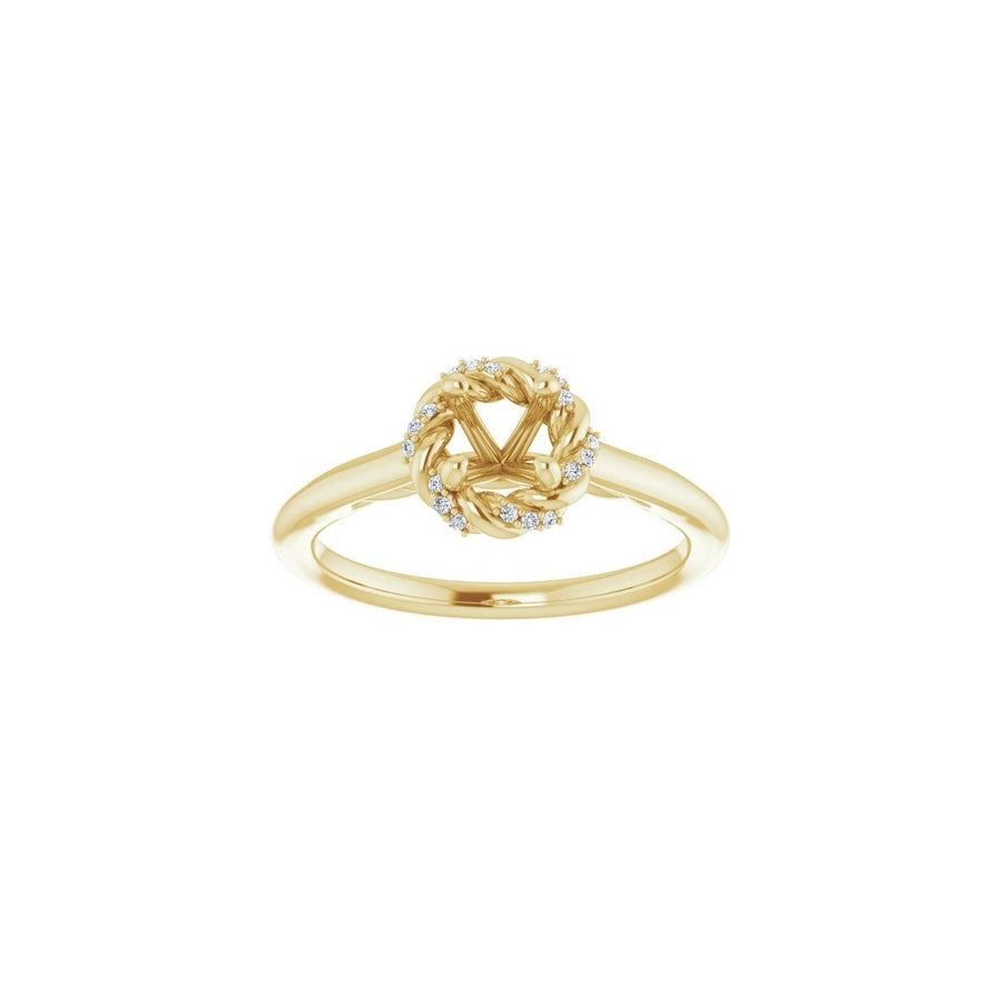 Round Halo-Style Rope Engagement Ring Semi-Mount - gallery - Series 123183