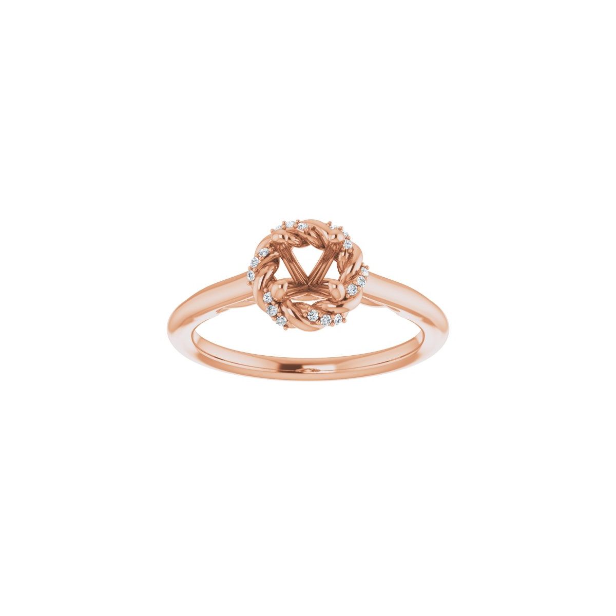 Round Halo-Style Rope Engagement Ring Semi-Mount - gallery - Series 123183