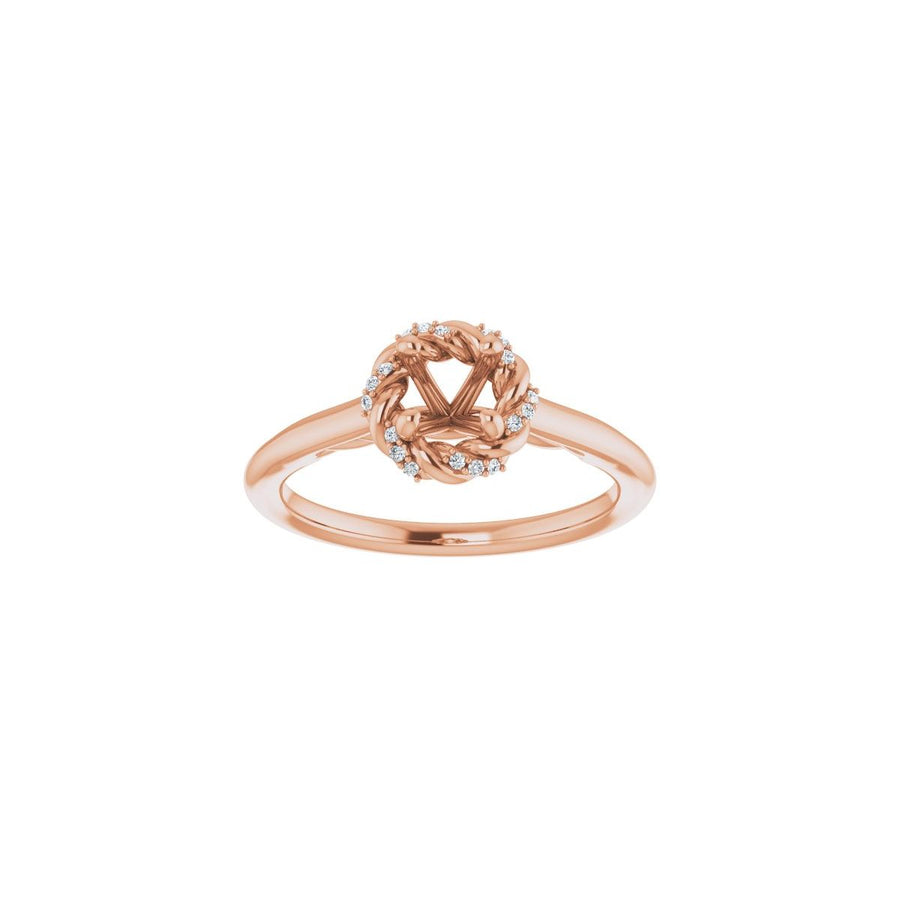 Round Halo-Style Rope Engagement Ring Semi-Mount - gallery - Series 123183