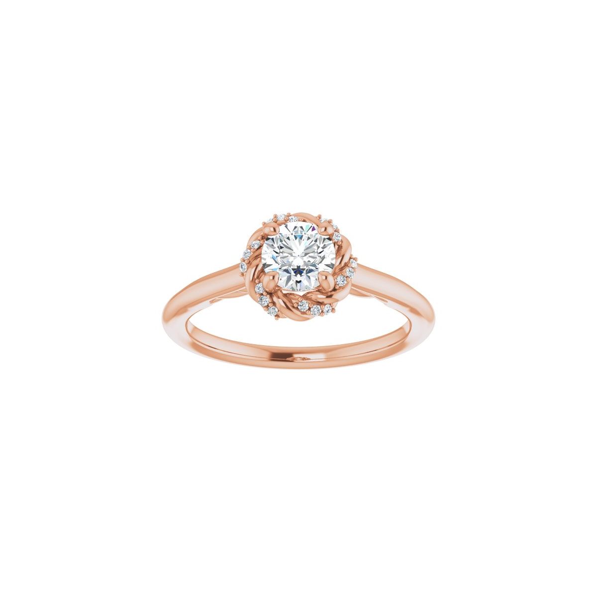 Round Halo-Style Rope Engagement Ring Semi-Mount - gallery - Series 123183
