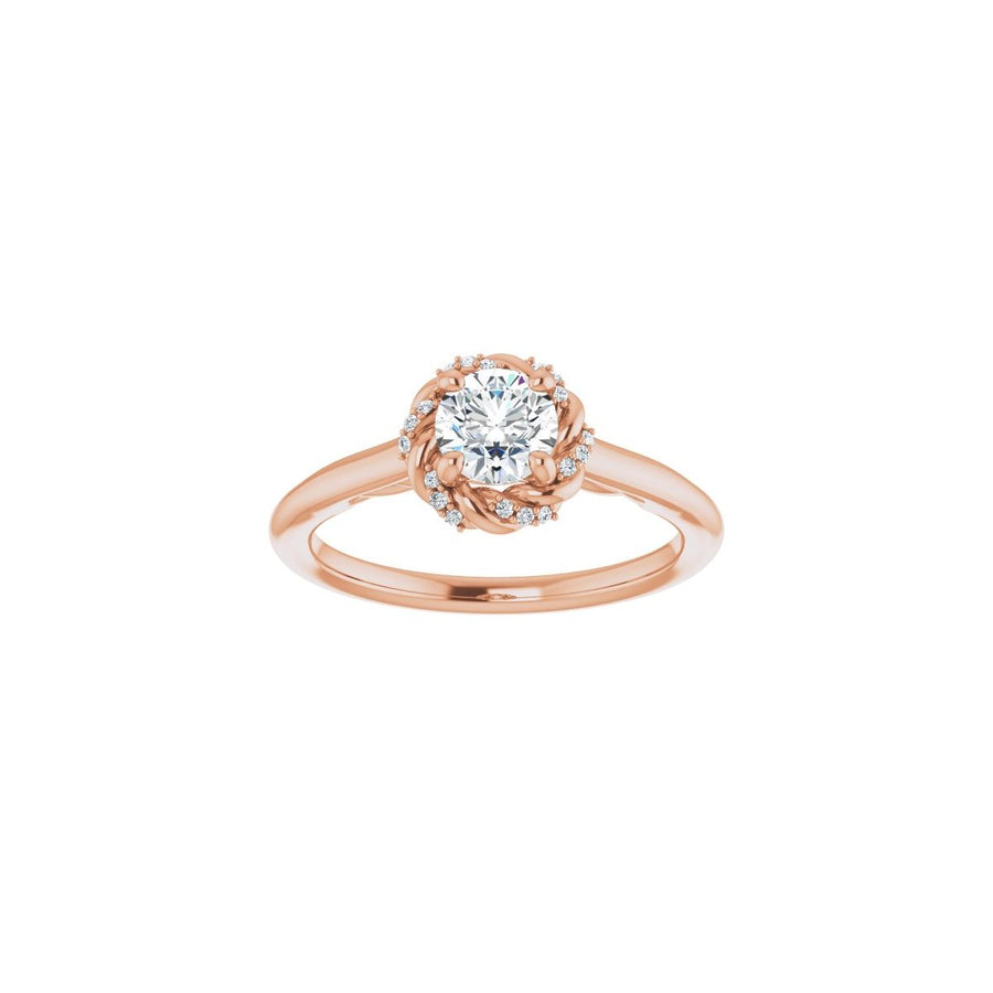 Round Halo-Style Rope Engagement Ring Semi-Mount - gallery - Series 123183