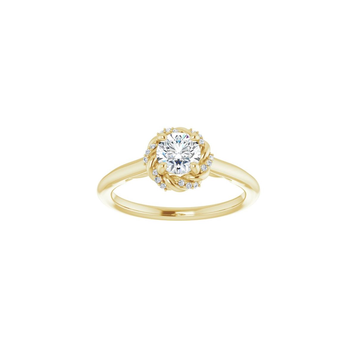 Round Halo-Style Rope Engagement Ring Semi-Mount - gallery - Series 123183