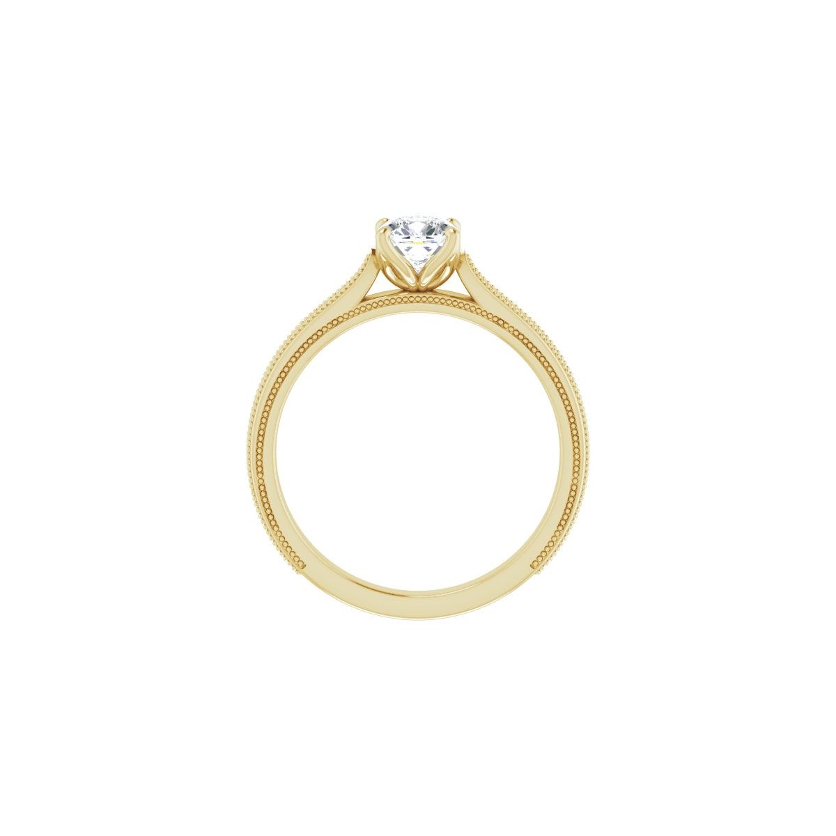 Cushion Solitaire Engagement Ring Mounting - gallery - Series 123043