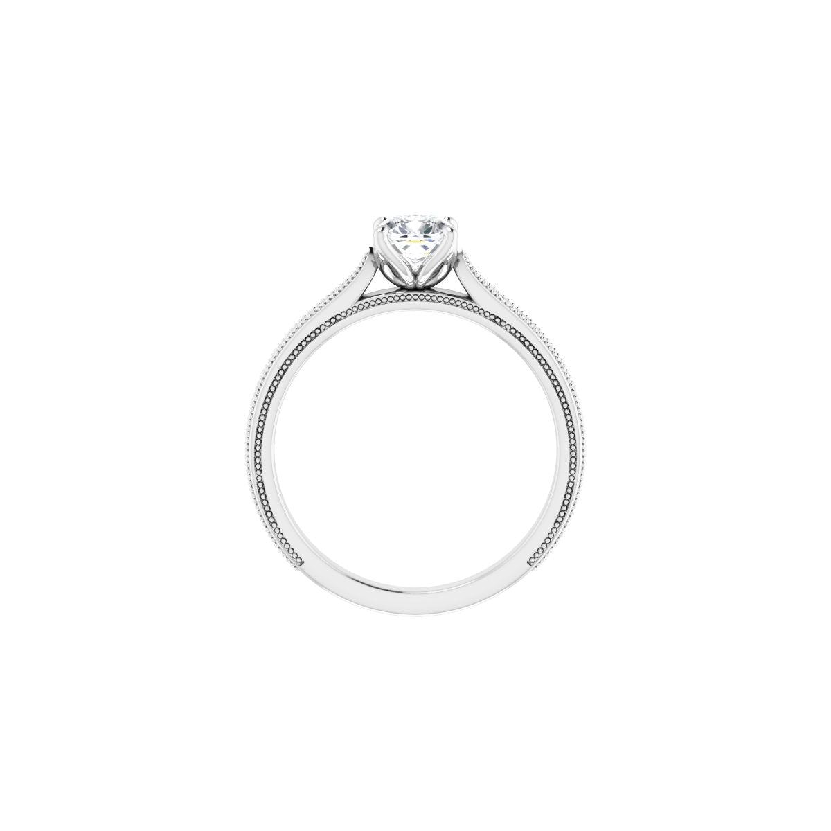 Cushion Solitaire Engagement Ring Mounting - gallery - Series 123043