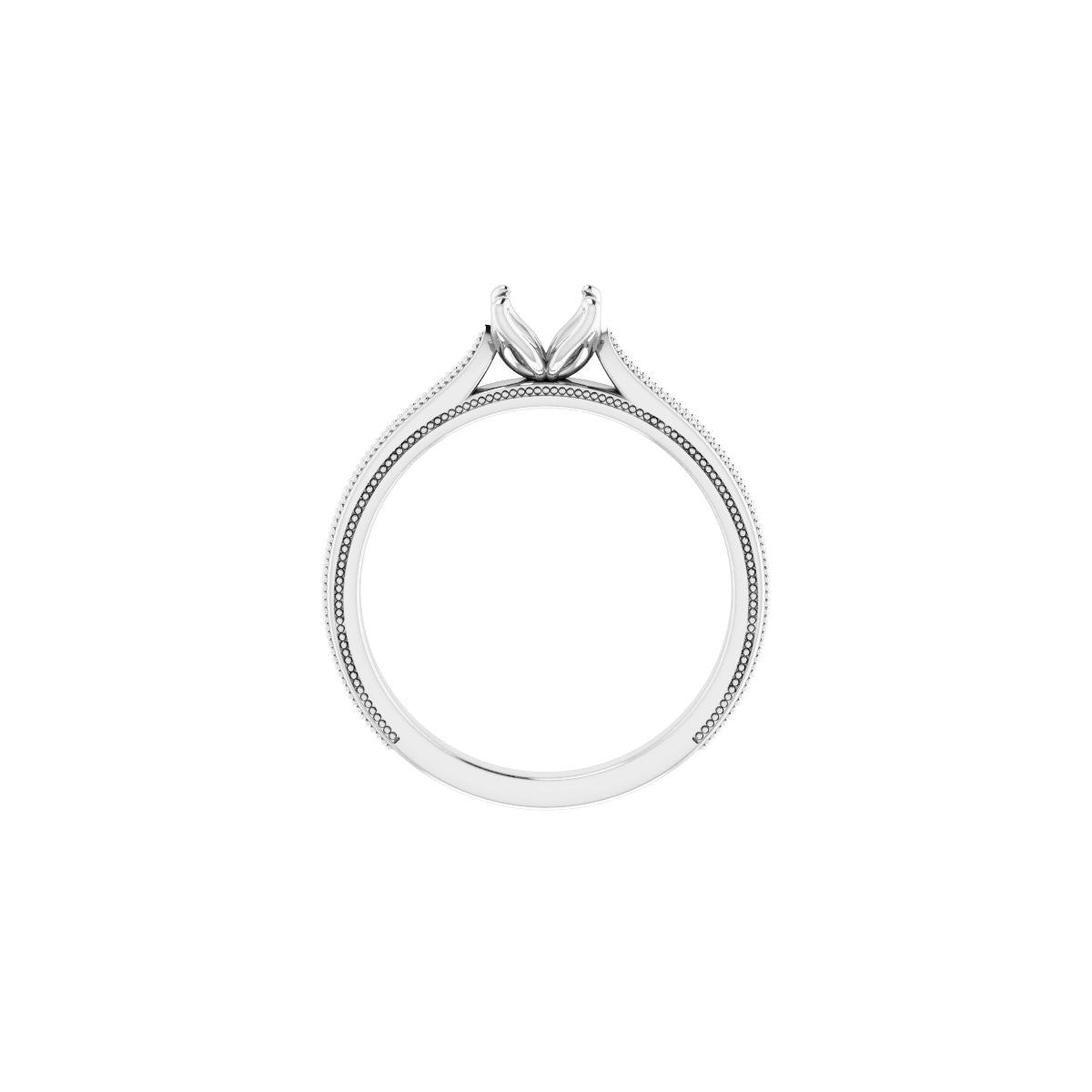 Cushion Solitaire Engagement Ring Mounting - gallery - Series 123043