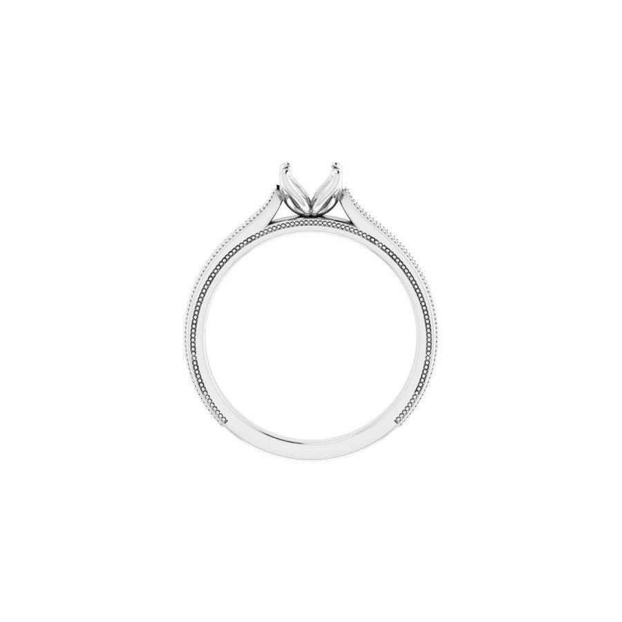 Cushion Solitaire Engagement Ring Mounting - gallery - Series 123043