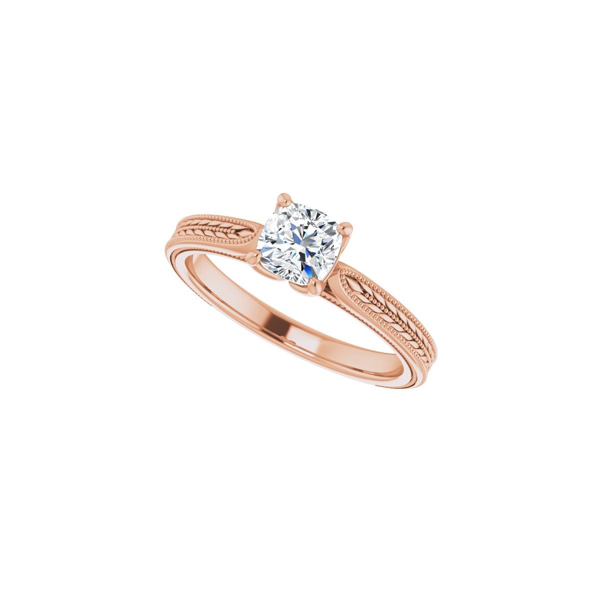 Cushion Solitaire Engagement Ring Mounting - gallery - Series 123043