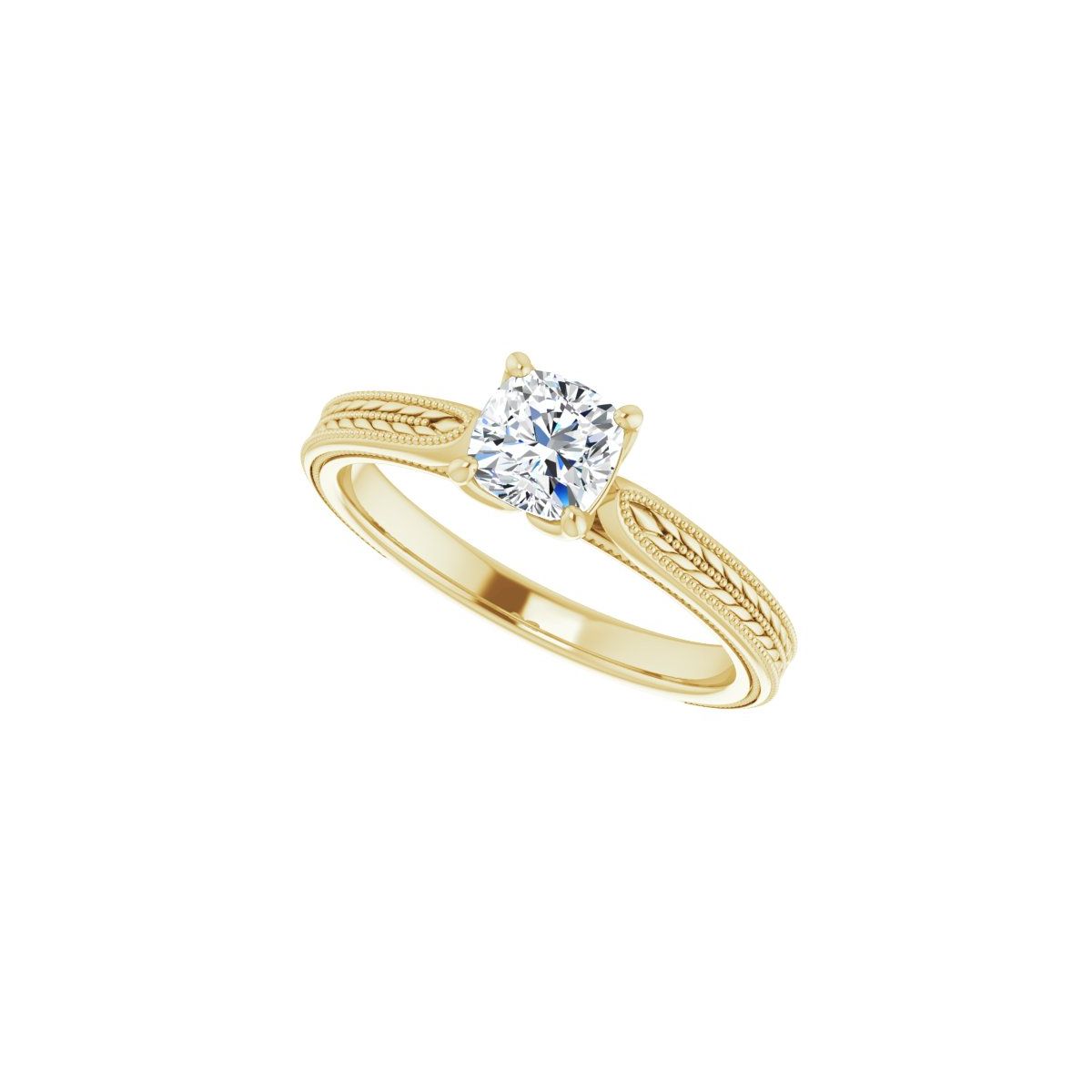Cushion Solitaire Engagement Ring Mounting - gallery - Series 123043