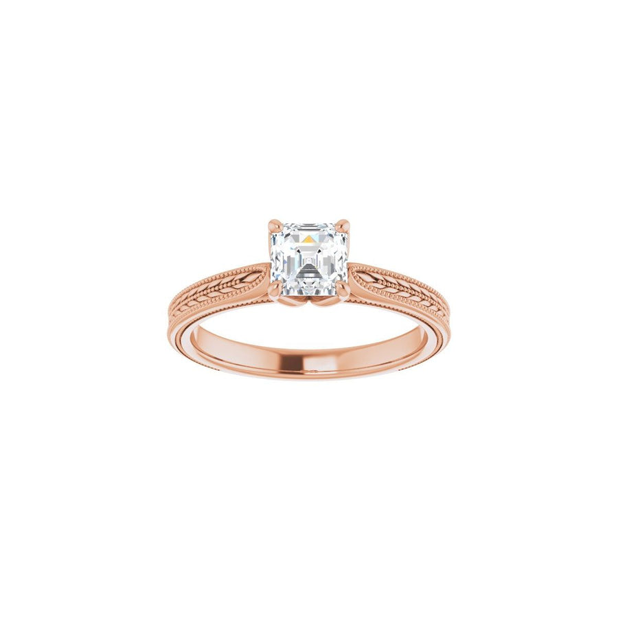 Asscher Solitaire Engagement Ring Mounting - gallery - Series 123043