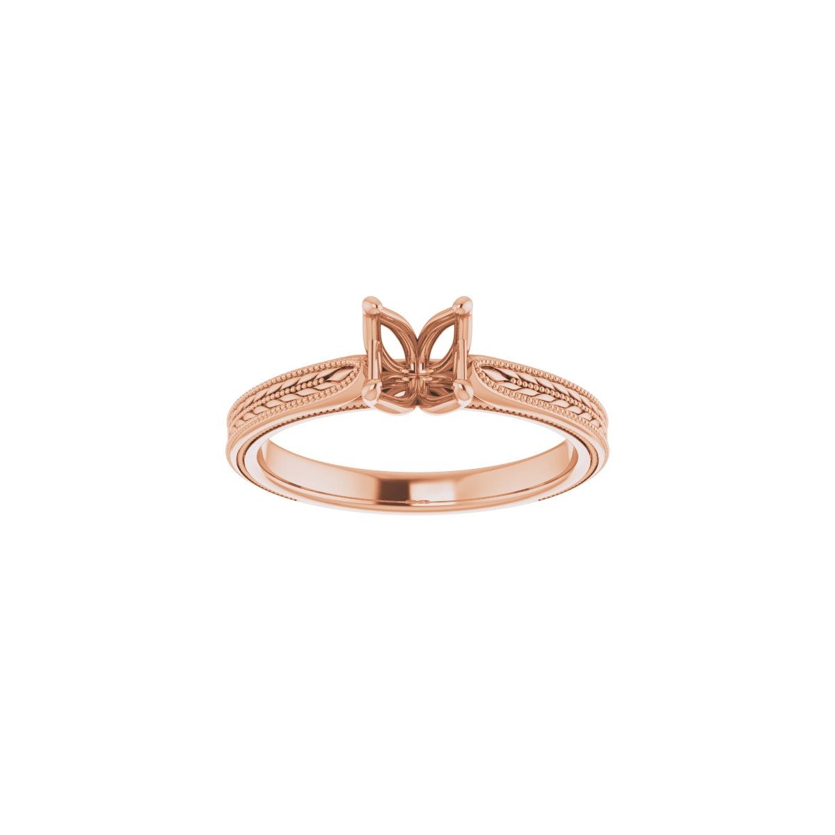 Asscher Solitaire Engagement Ring Mounting - gallery - Series 123043