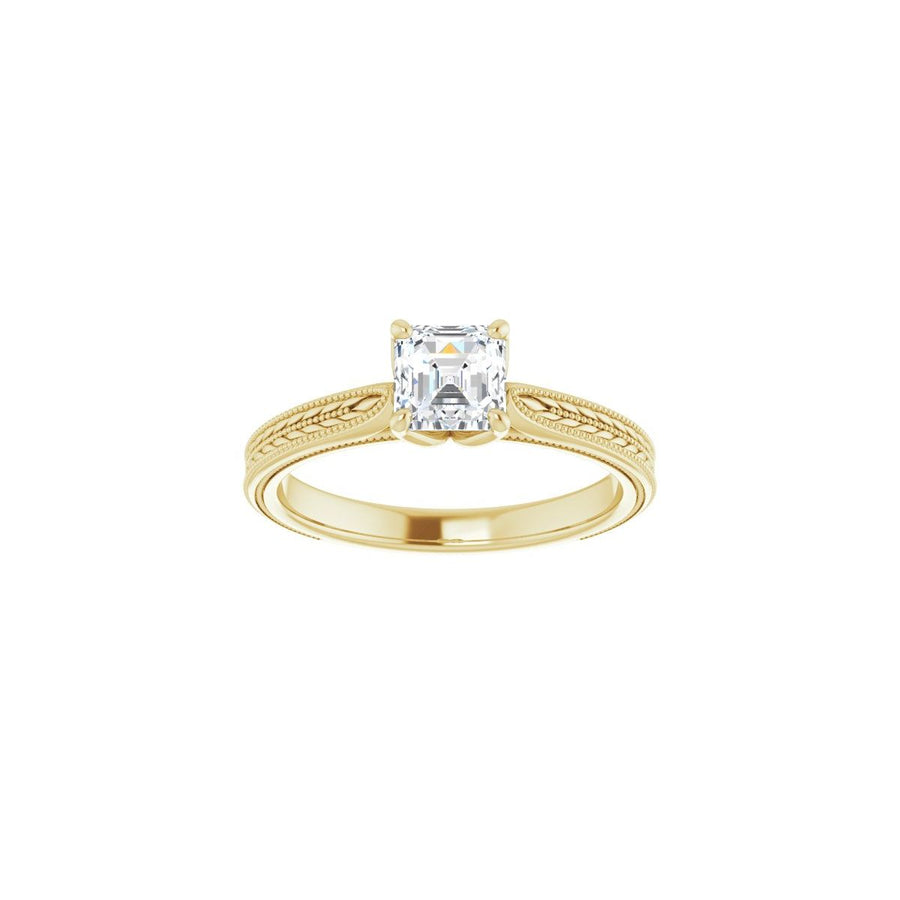 Asscher Solitaire Engagement Ring Mounting - gallery - Series 123043