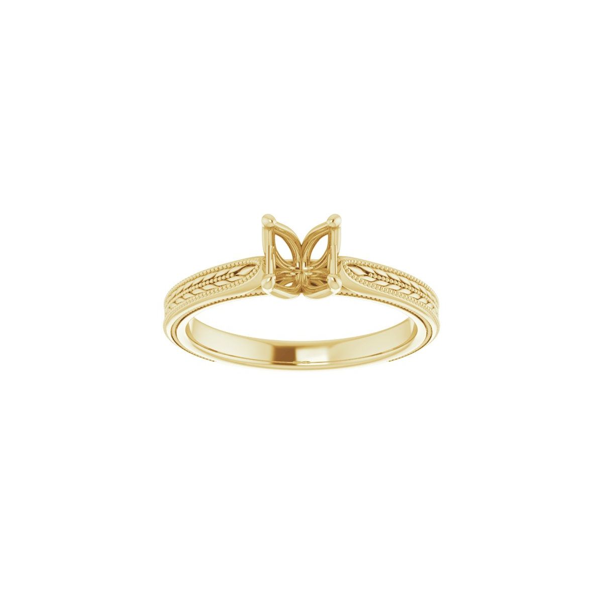 Asscher Solitaire Engagement Ring Mounting - gallery - Series 123043
