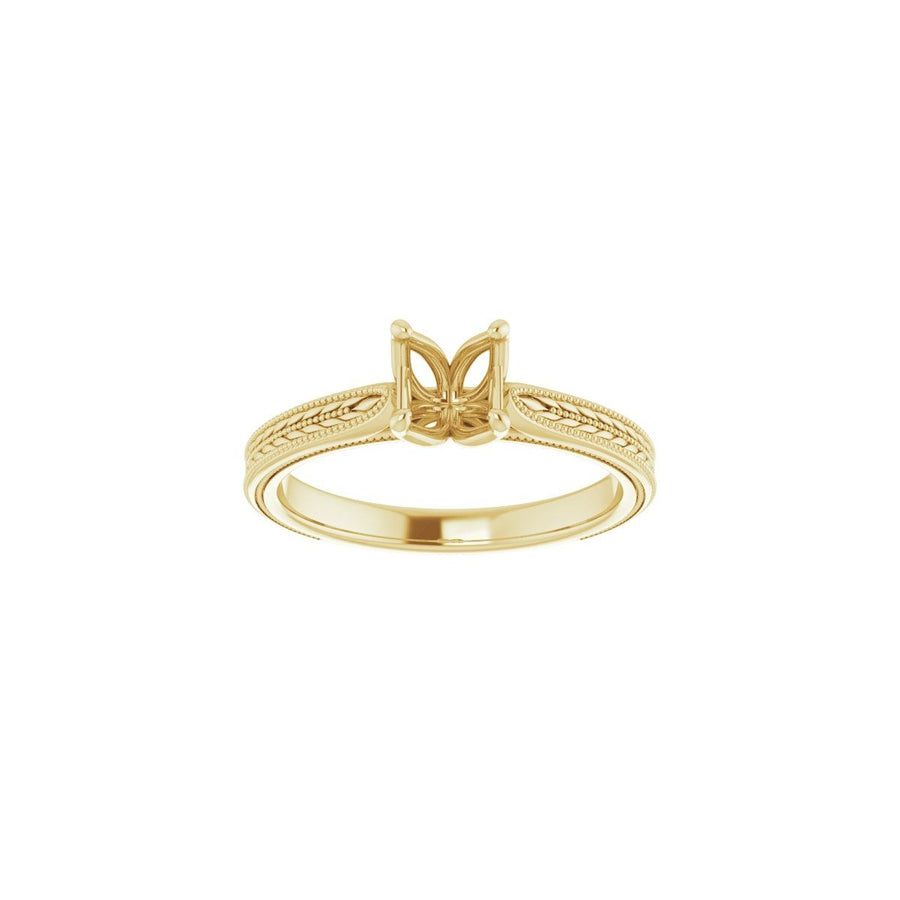 Asscher Solitaire Engagement Ring Mounting - gallery - Series 123043