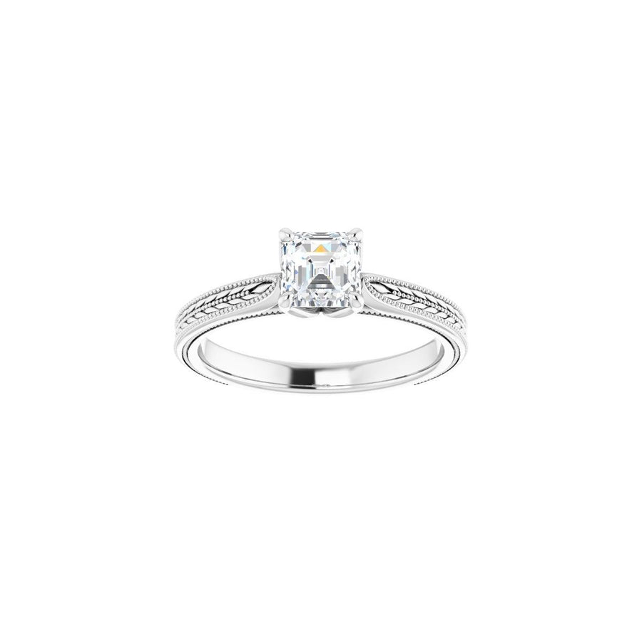 Asscher Solitaire Engagement Ring Mounting - gallery - Series 123043