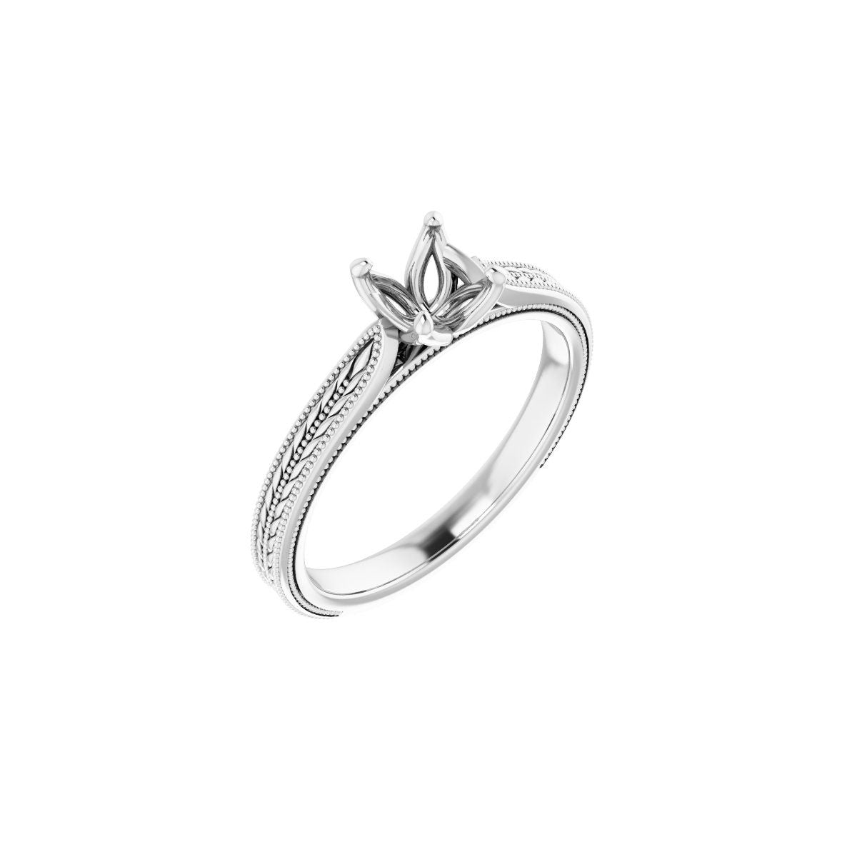 Cushion Solitaire Engagement Ring Mounting - gallery - Series 123043