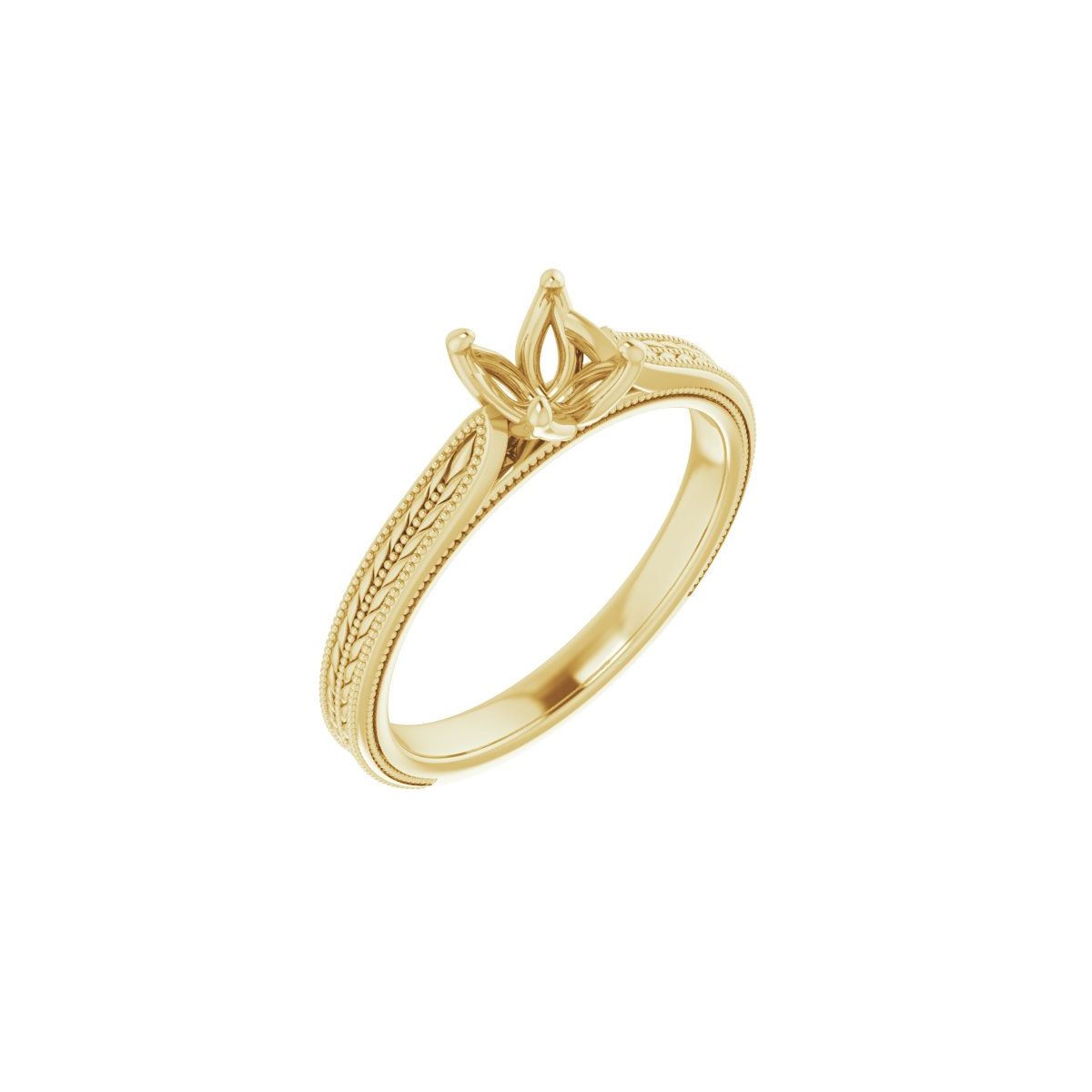 Cushion Solitaire Engagement Ring Mounting - gallery - Series 123043