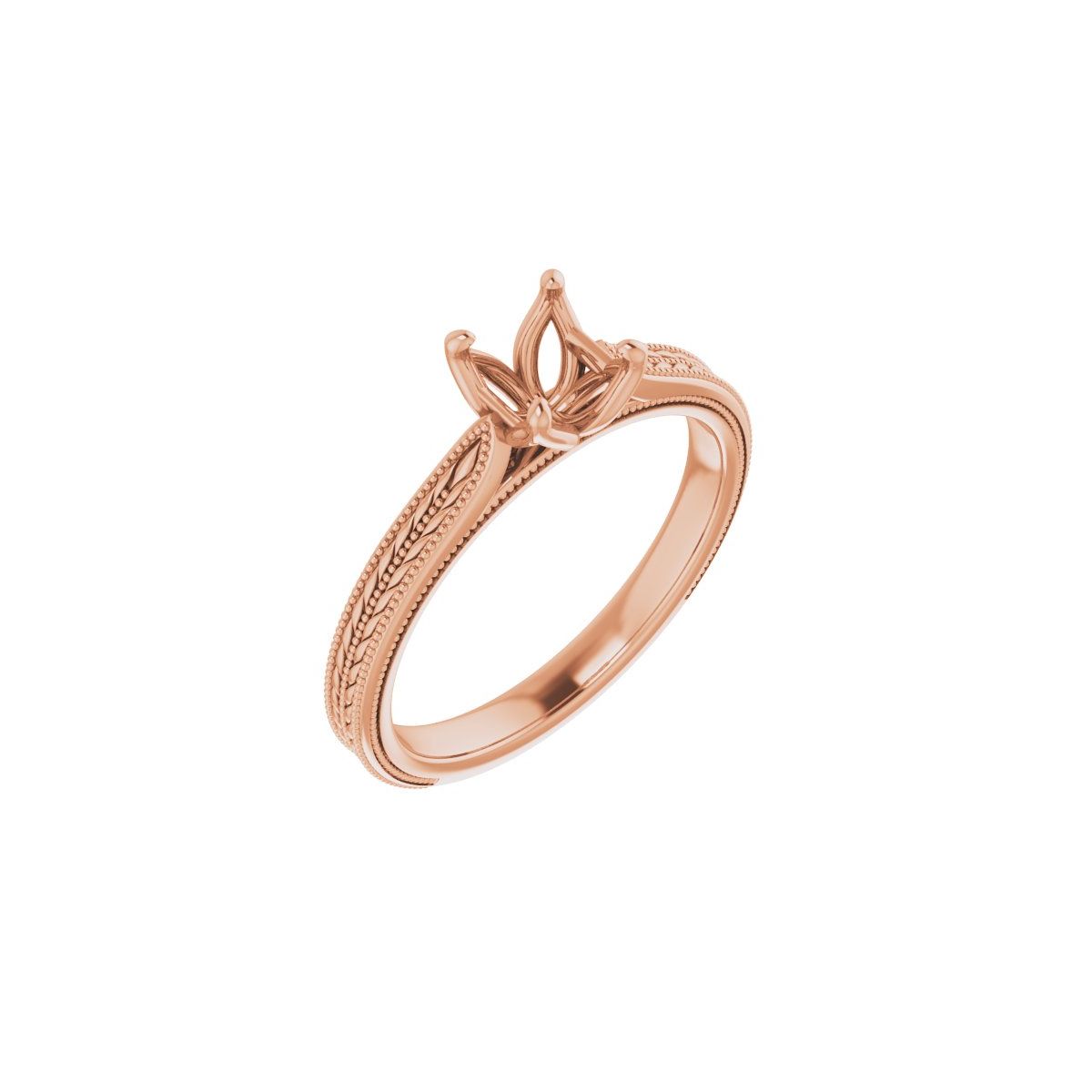 Asscher Solitaire Engagement Ring Mounting - gallery - Series 123043