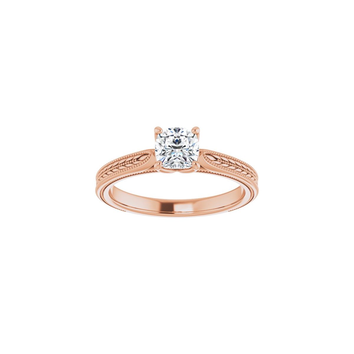 Cushion Solitaire Engagement Ring Mounting - gallery - Series 123043