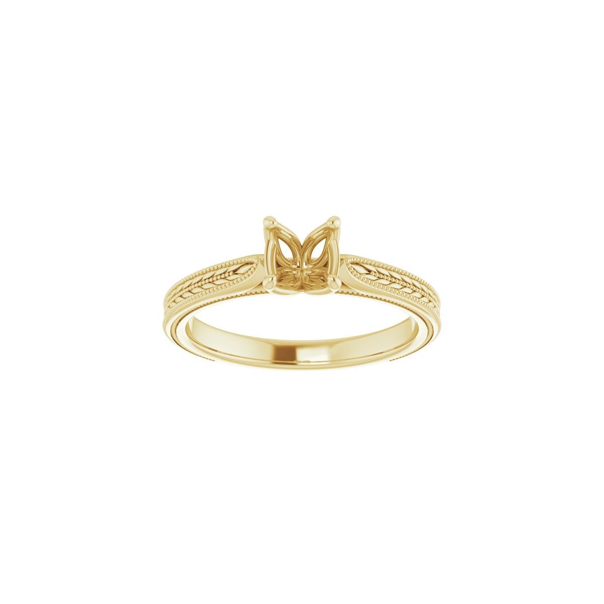 Cushion Solitaire Engagement Ring Mounting - gallery - Series 123043