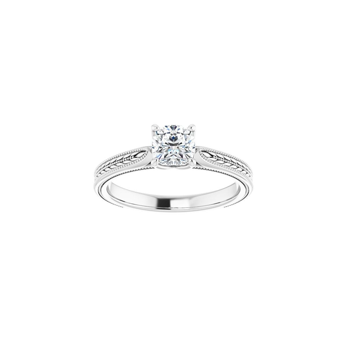 Cushion Solitaire Engagement Ring Mounting - gallery - Series 123043