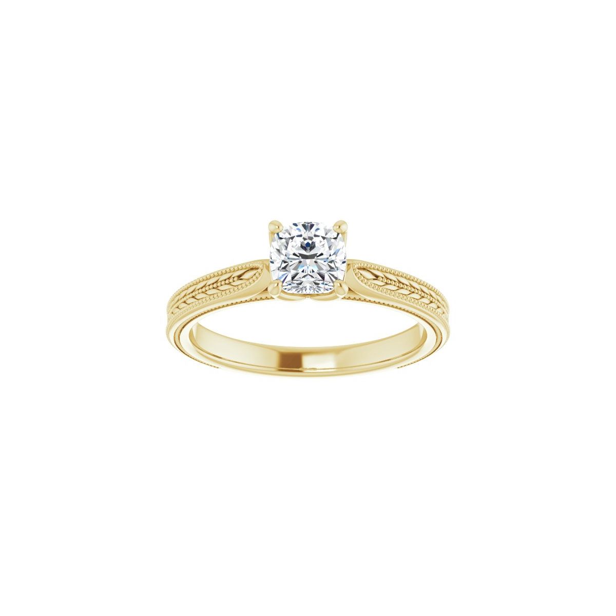 Cushion Solitaire Engagement Ring Mounting - gallery - Series 123043