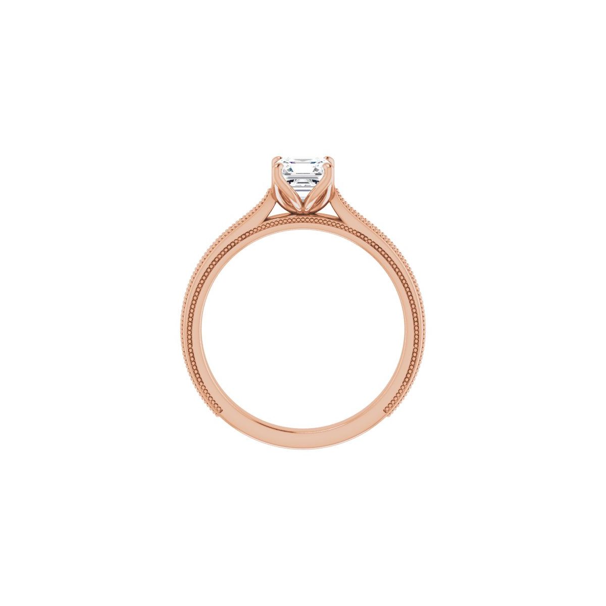 Asscher Solitaire Engagement Ring Mounting - gallery - Series 123043