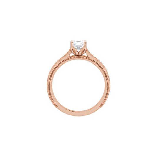 Asscher Solitaire Engagement Ring Mounting - gallery - Series 123043