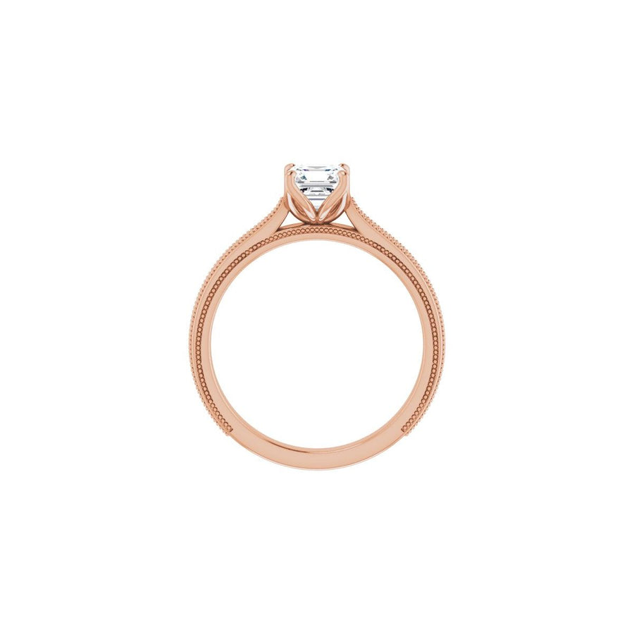 Asscher Solitaire Engagement Ring Mounting - gallery - Series 123043