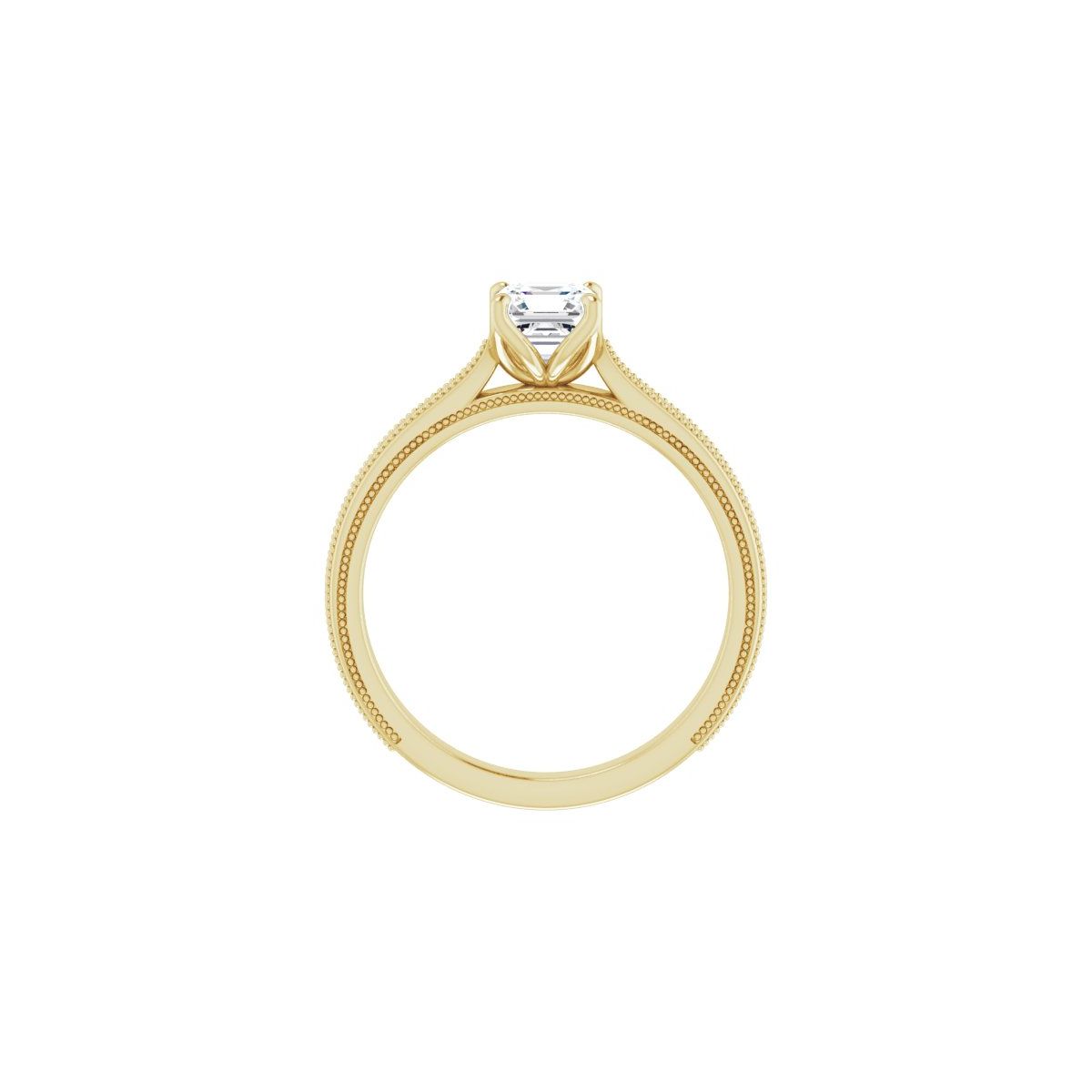Asscher Solitaire Engagement Ring Mounting - gallery - Series 123043