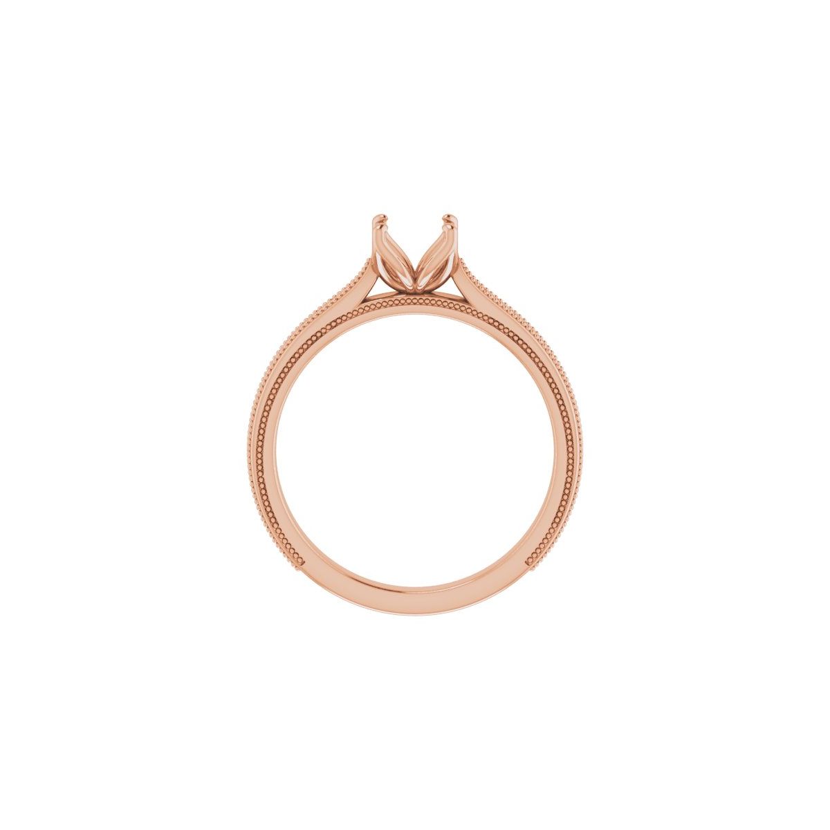 Asscher Solitaire Engagement Ring Mounting - gallery - Series 123043