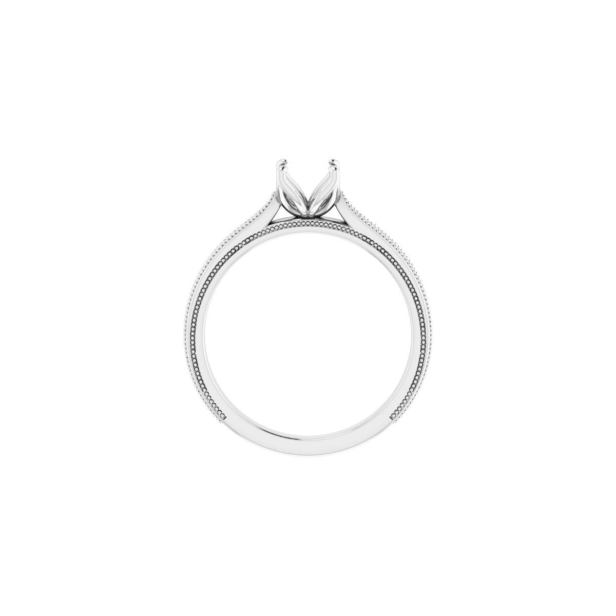 Asscher Solitaire Engagement Ring Mounting - gallery - Series 123043