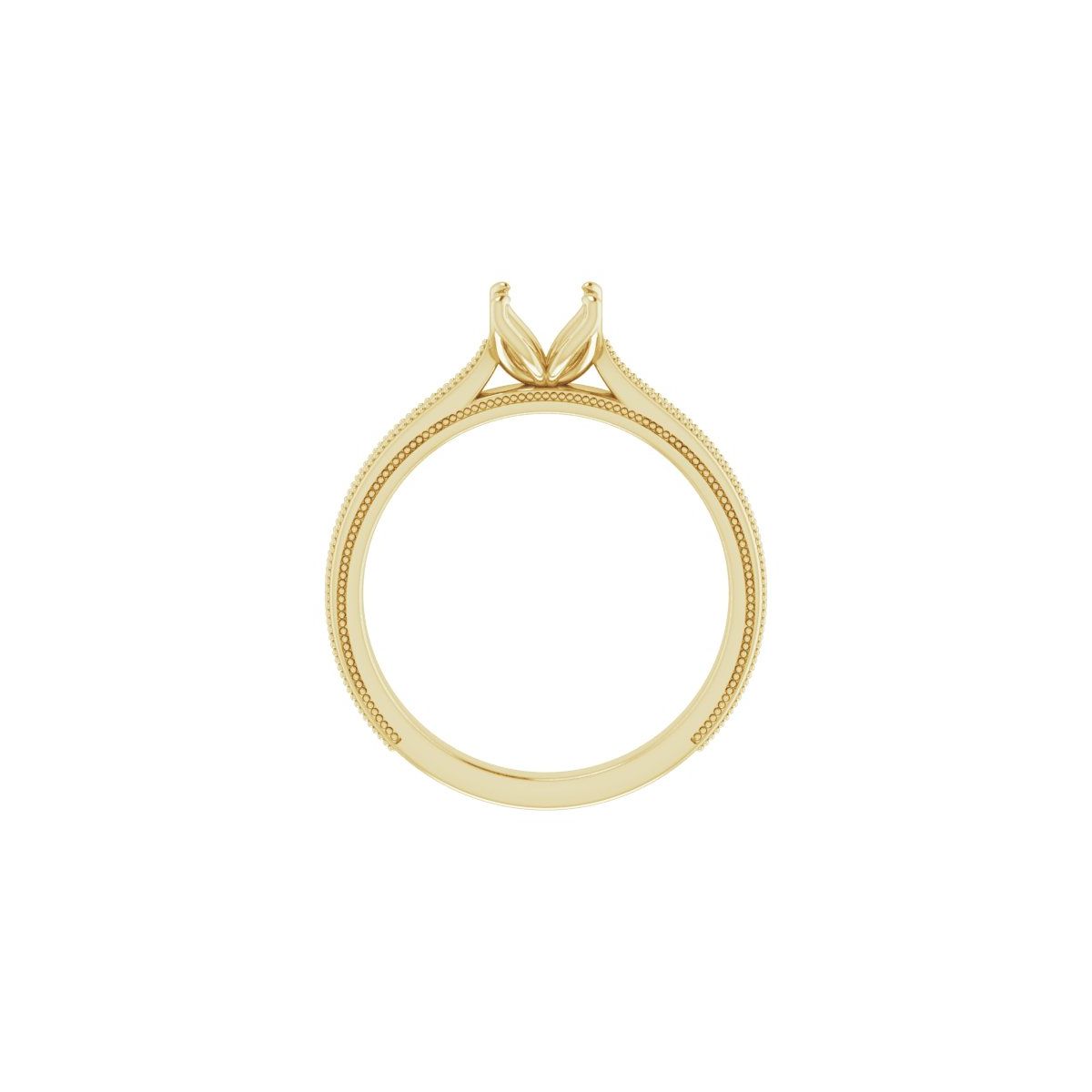 Asscher Solitaire Engagement Ring Mounting - gallery - Series 123043