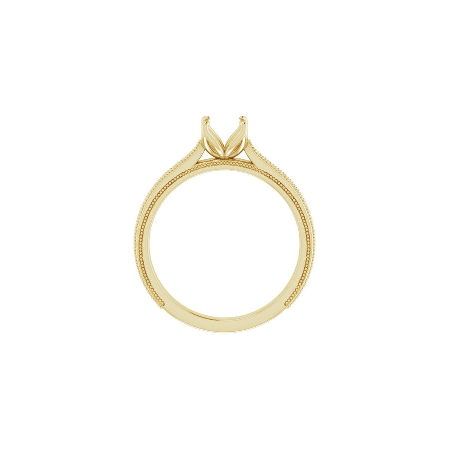 Asscher Solitaire Engagement Ring Mounting - gallery - Series 123043