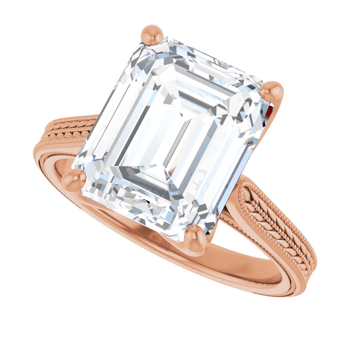 Emerald Solitaire Engagement Ring Mounting - gallery - Series 123043
