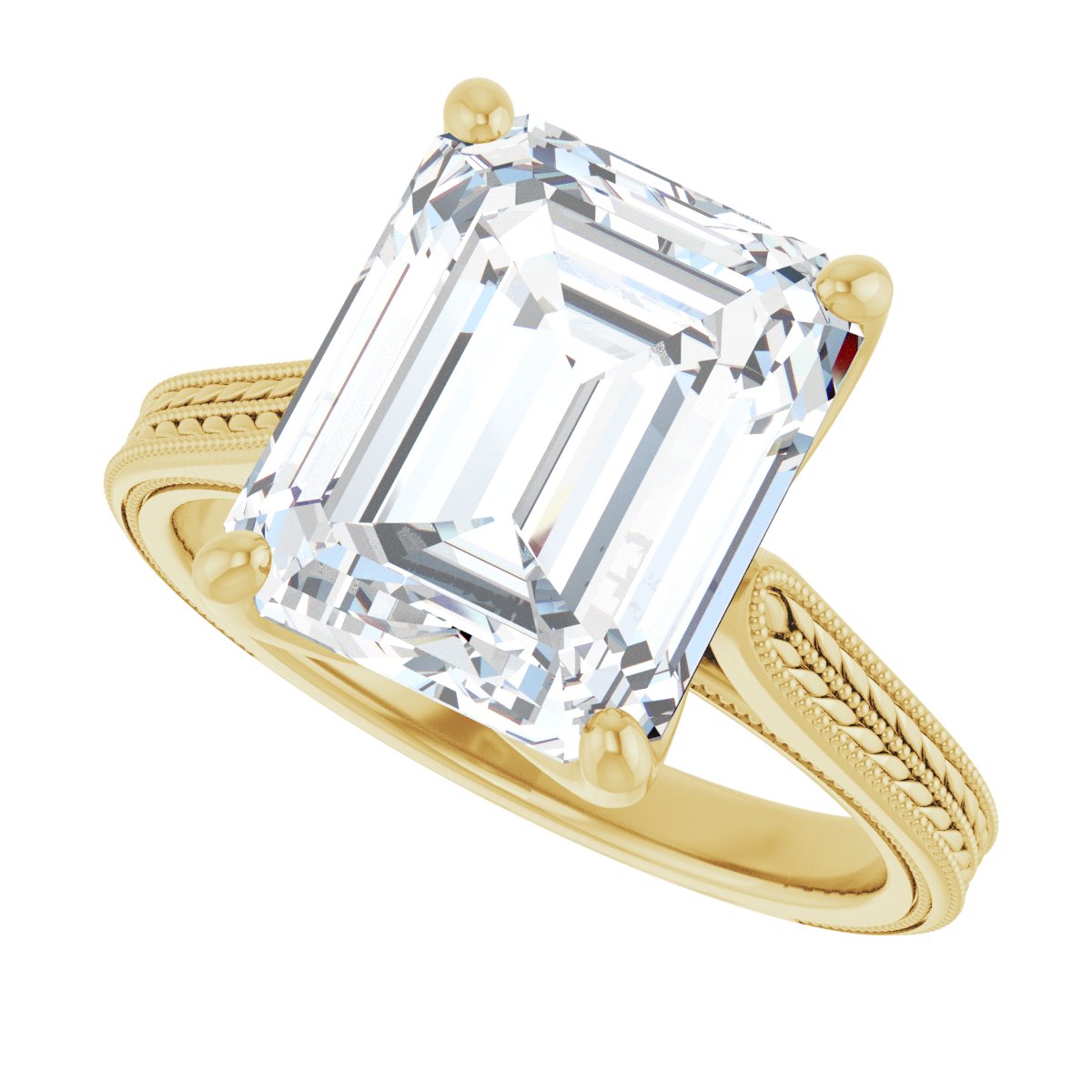 Emerald Solitaire Engagement Ring Mounting - gallery - Series 123043
