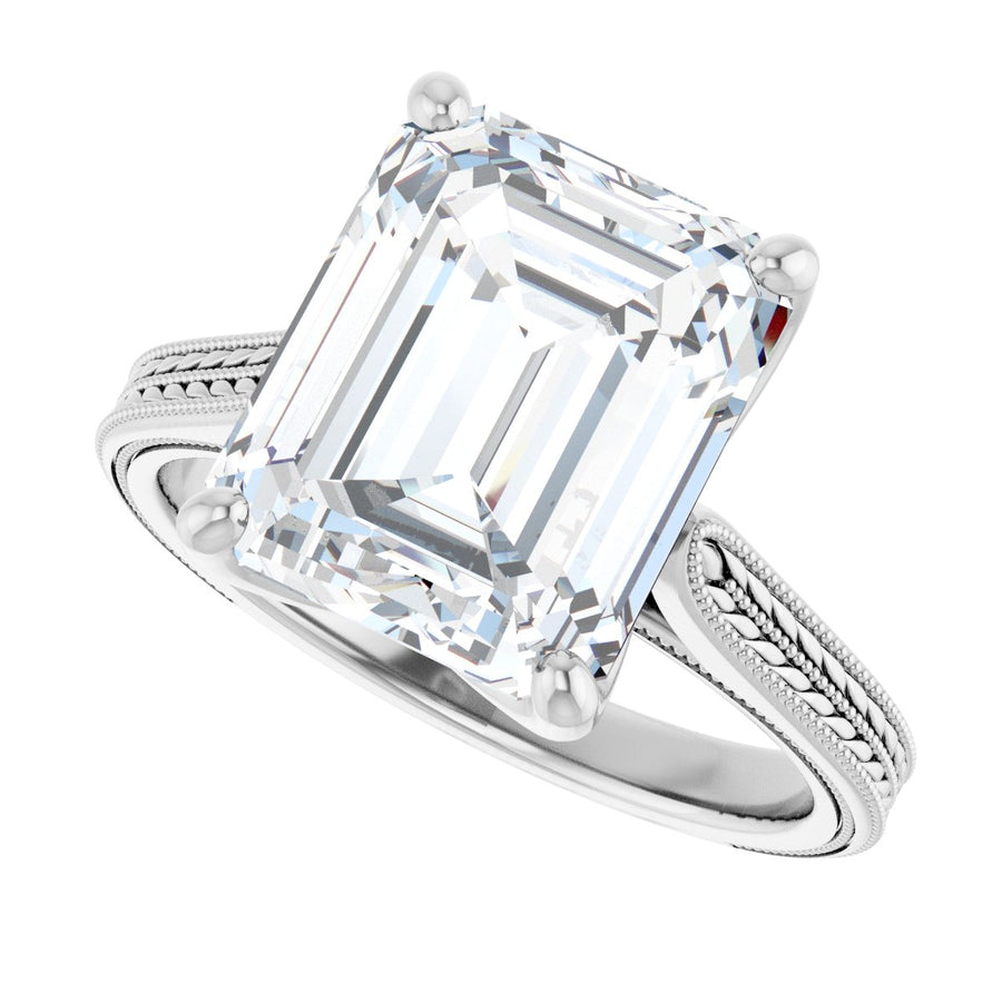 Emerald Solitaire Engagement Ring Mounting - gallery - Series 123043