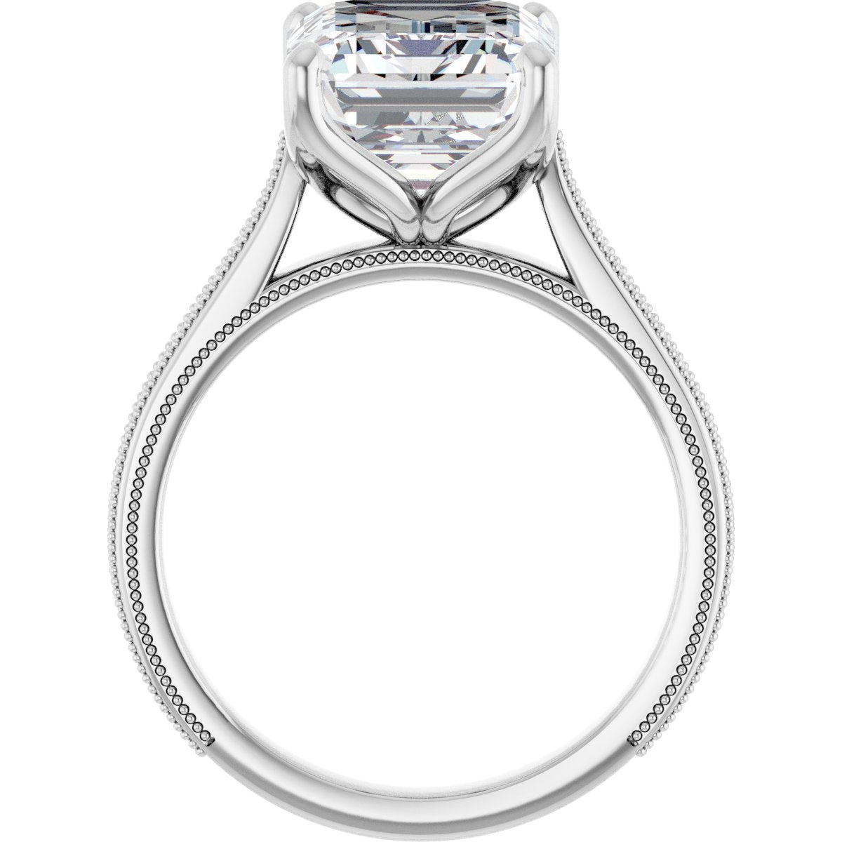 Emerald Solitaire Engagement Ring Mounting - gallery - Series 123043