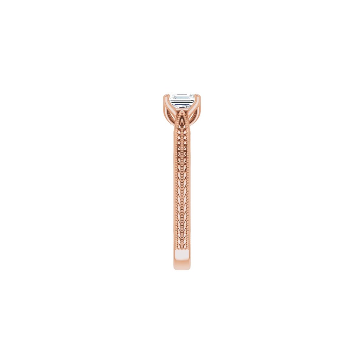 Asscher Solitaire Engagement Ring Mounting - gallery - Series 123043