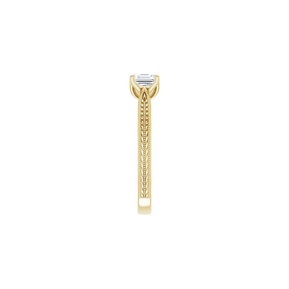 Asscher Solitaire Engagement Ring Mounting - gallery - Series 123043