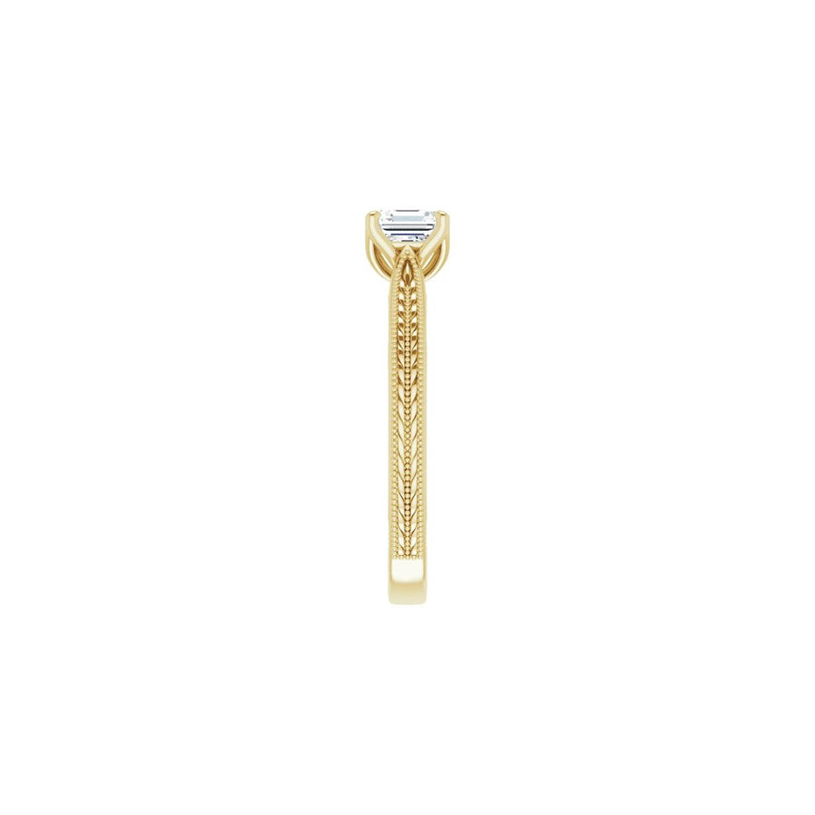 Asscher Solitaire Engagement Ring Mounting - gallery - Series 123043