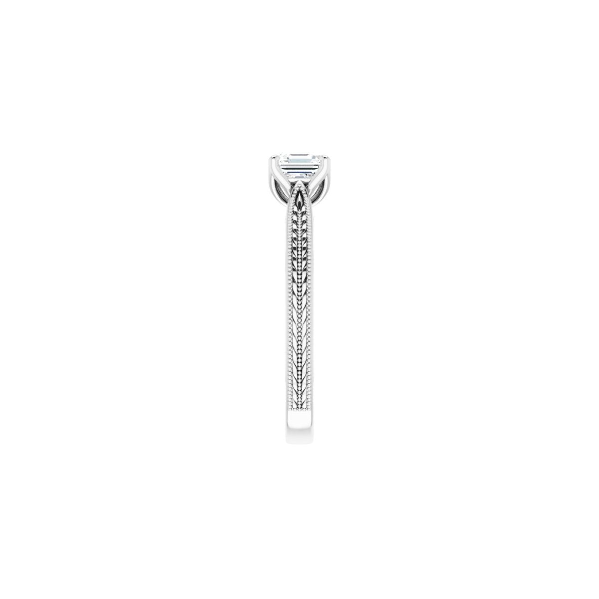 Asscher Solitaire Engagement Ring Mounting - gallery - Series 123043