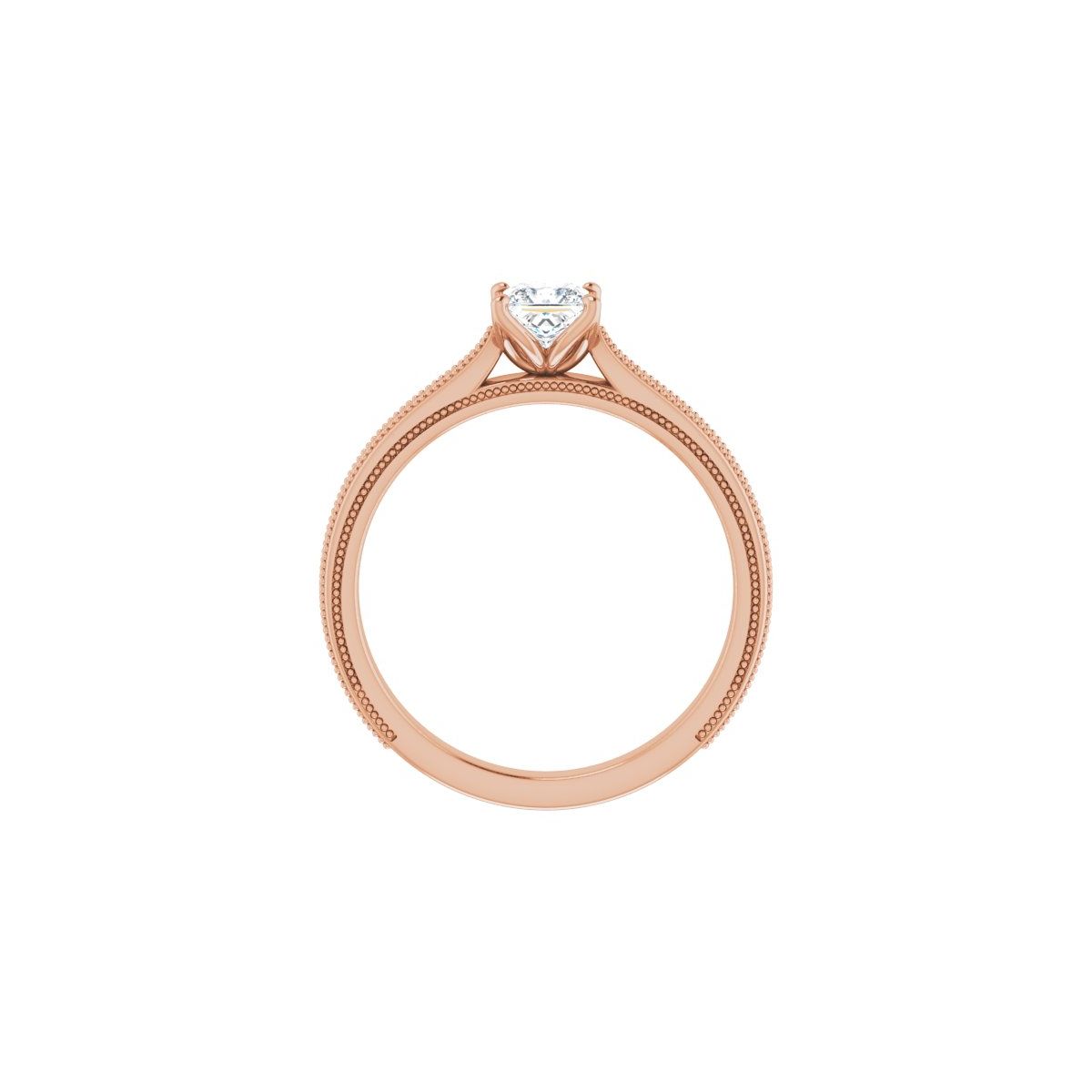 Square Solitaire Engagement Ring Mounting - gallery - Series 123043