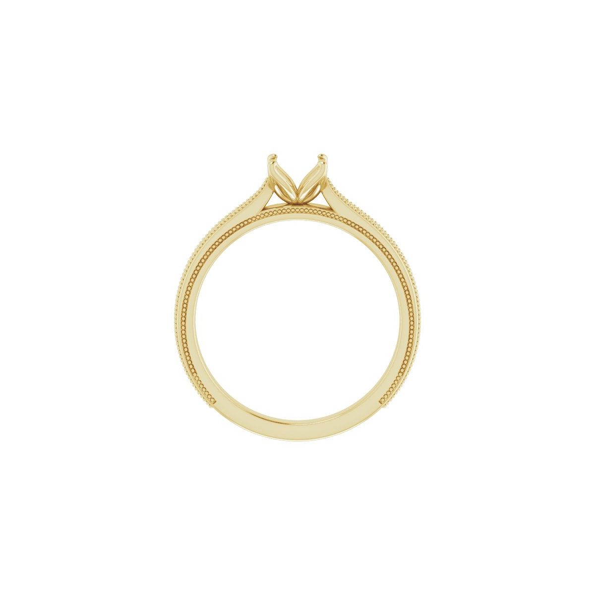 Square Solitaire Engagement Ring Mounting - gallery - Series 123043