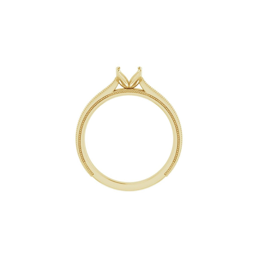 Square Solitaire Engagement Ring Mounting - gallery - Series 123043